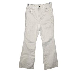 Levis Premium 70s High Flare Corduroy Pants Ivory White Womens 29 Bell Bottom